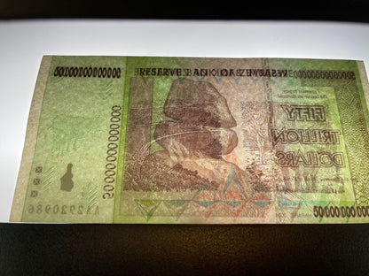 New UNC Zimbabwe 2008 50 TRILLION DOLLARS BANKNOTE AA P-90 100 TRILLION SERIES