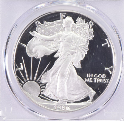 1986-S PR70 DCAM American Silver Eagle PCGS Blue Label *0385