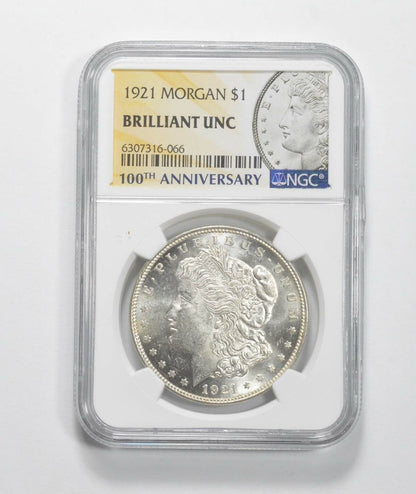 1921 100th Ann 2021 Special Label MS Unc Morgan Silver Dollar NGC