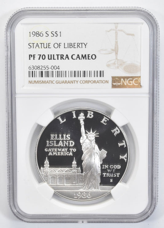 PF70 1986-S UCam Statue of Liberty Commemorative Silver Dollar NGC