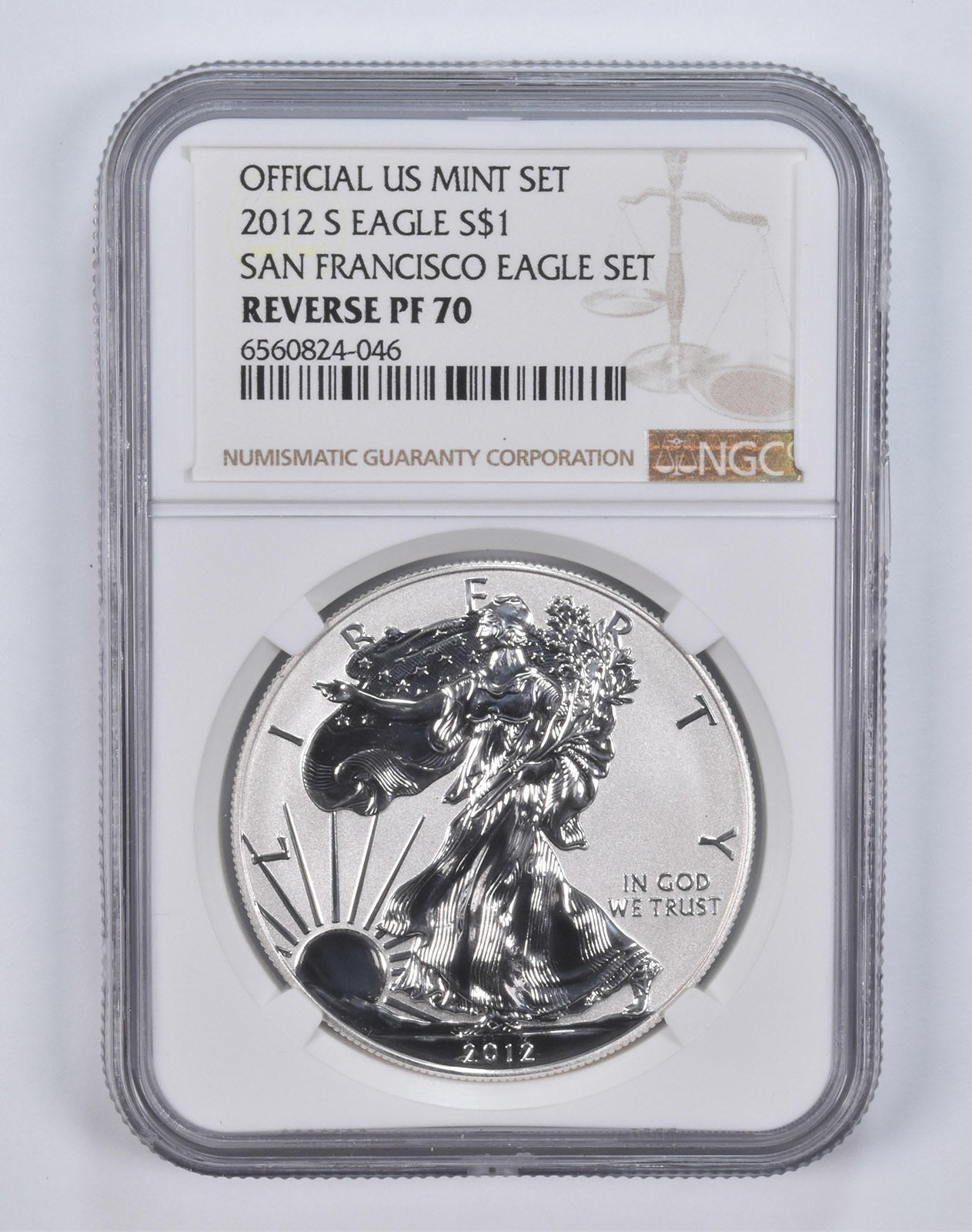 2012-S PF70 REV American Silver Eagle San Francisco Set NGC Brown Label