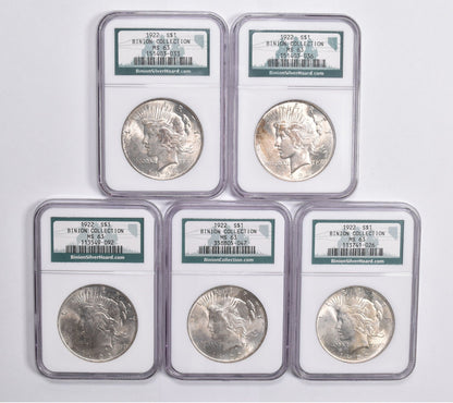 MS63 1922 Peace Dollar Binion Silver Hoard - NGC