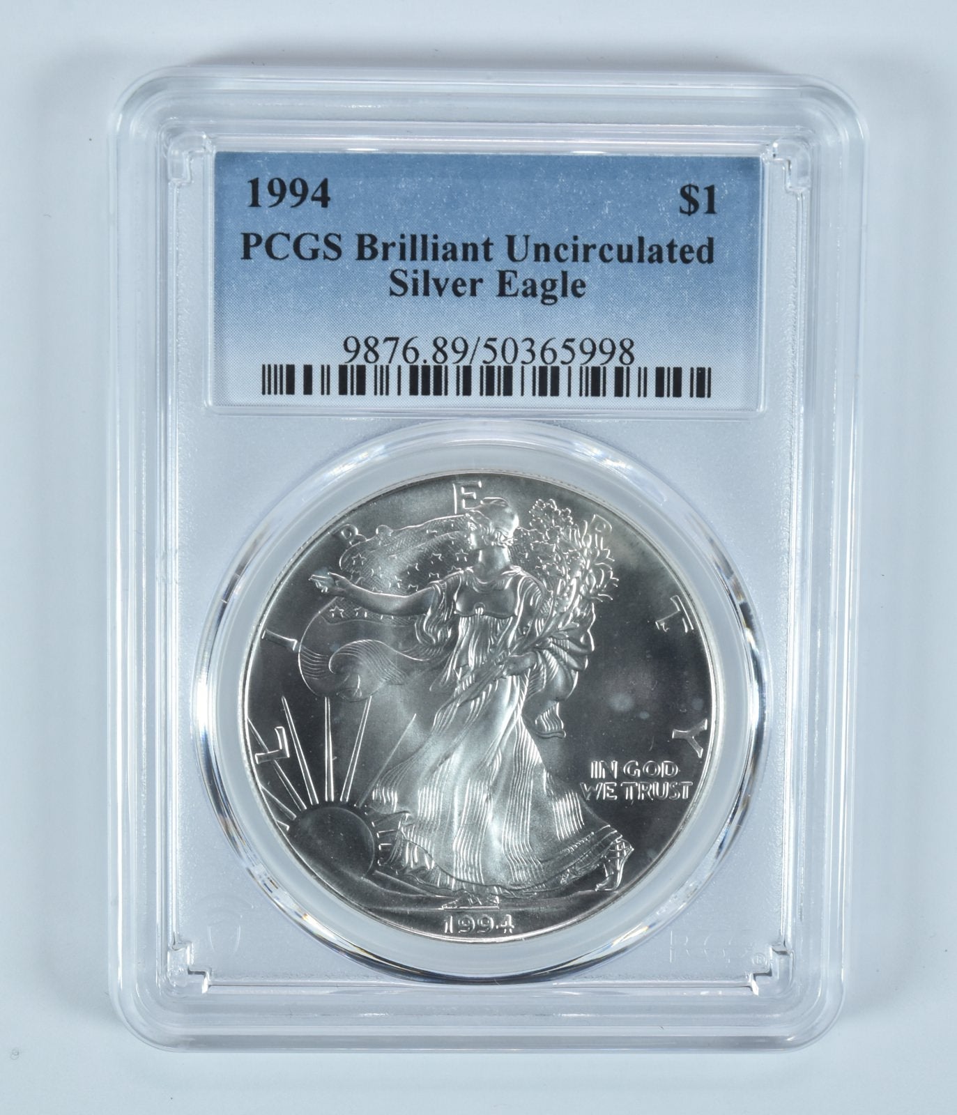 1994 American Silver Eagle BU PCGS Blue Label